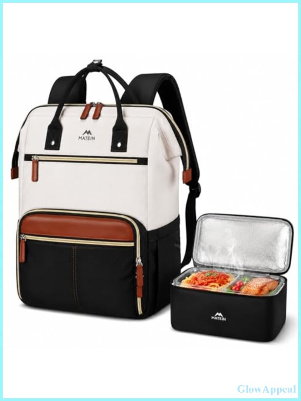 15.6" Laptop Backpack with Insulated Lunch Bag, 2-in-1 Work Commuter Backpack